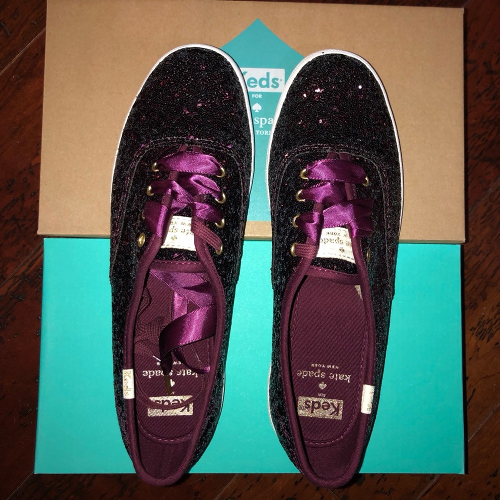 Kate Spade Women's Deep Cherry Glitter Sneakers